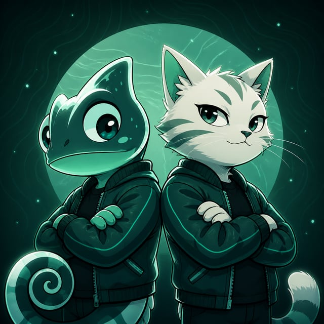 Chameleon and Hypurr standing together